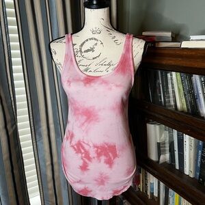 PINK TyeDye Ribbed tank top.